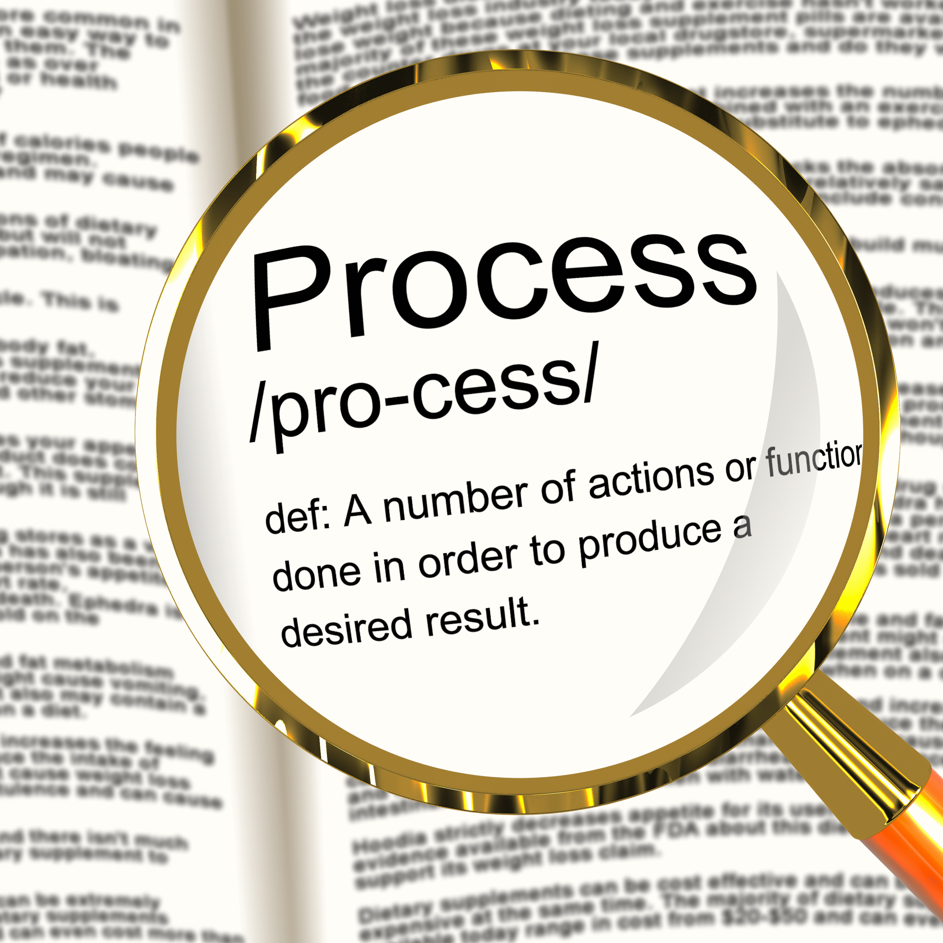 Process Definition Magnified Showing Result From Actions Or Functions